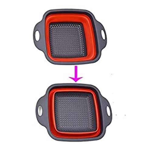 Square Silicone Colander Red @HOG - Home Office Garden Online Marketplace