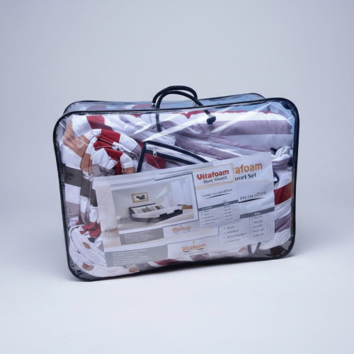 Vitafoam Complete Duvet Set Fitted [Pattern 100% Cotton]. @HOG - Home Office Garden Online Marketplace
