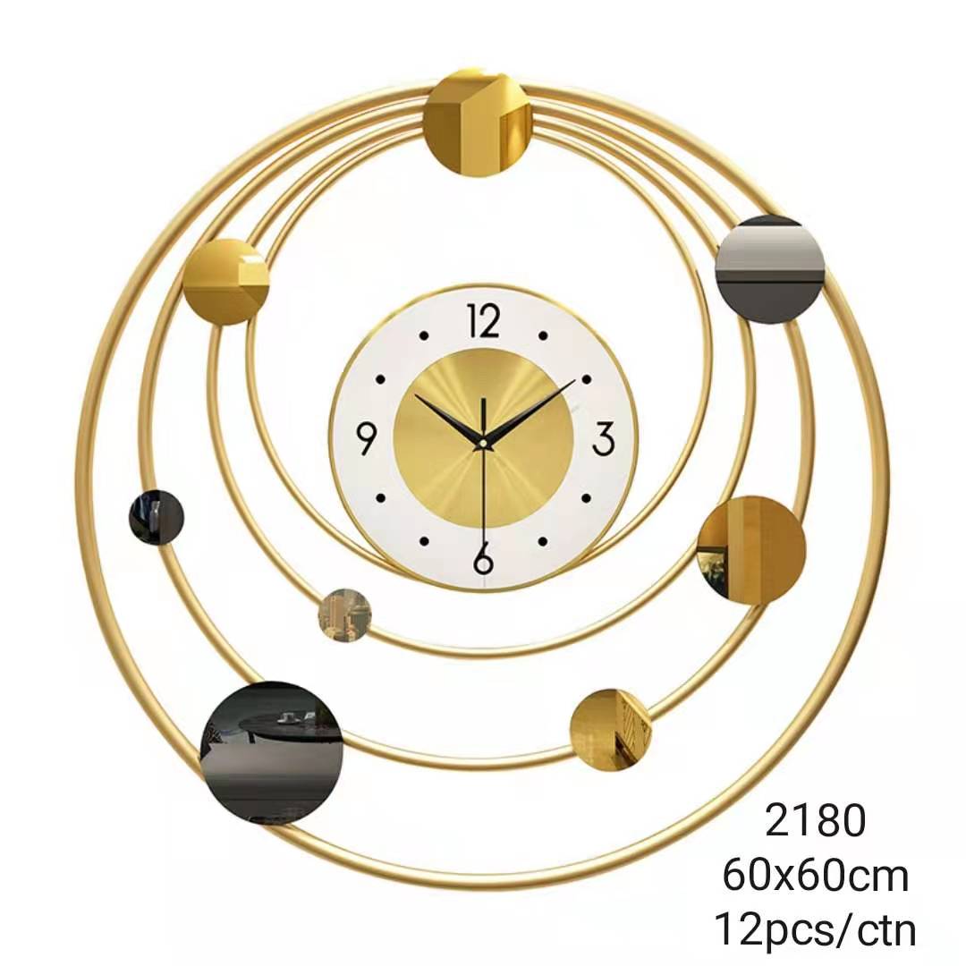 Creative Planet Geometric Metal Round Modern Design Large Wall Clock