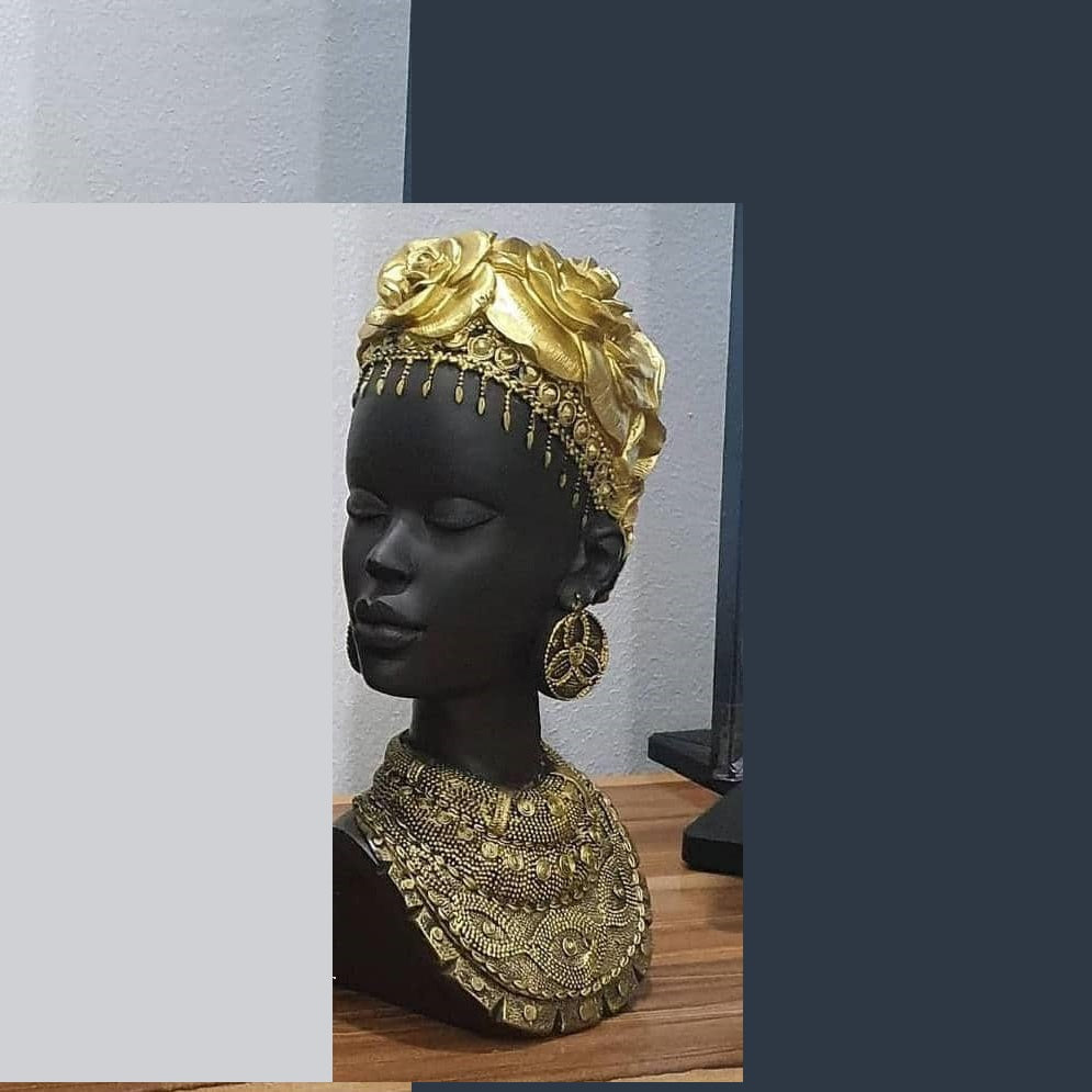African Woman Head Statue