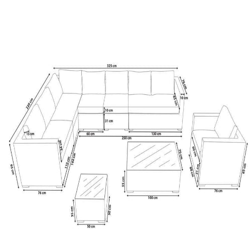 White Wicker Rattan Set 8 Seater. @HOG - Home Office Garden Online Marketplace