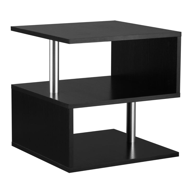 Wooden S Shape Cube Coffee Console Table 2 Tier Storage Shelves. HOG- Home. Office. Garden online marketplace.