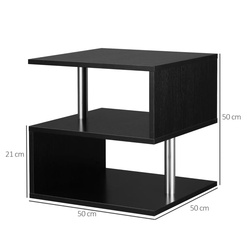 Wooden S Shape Cube Coffee Console Table 2 Tier Storage Shelves. HOG- Home. Office. Garden online marketplace.