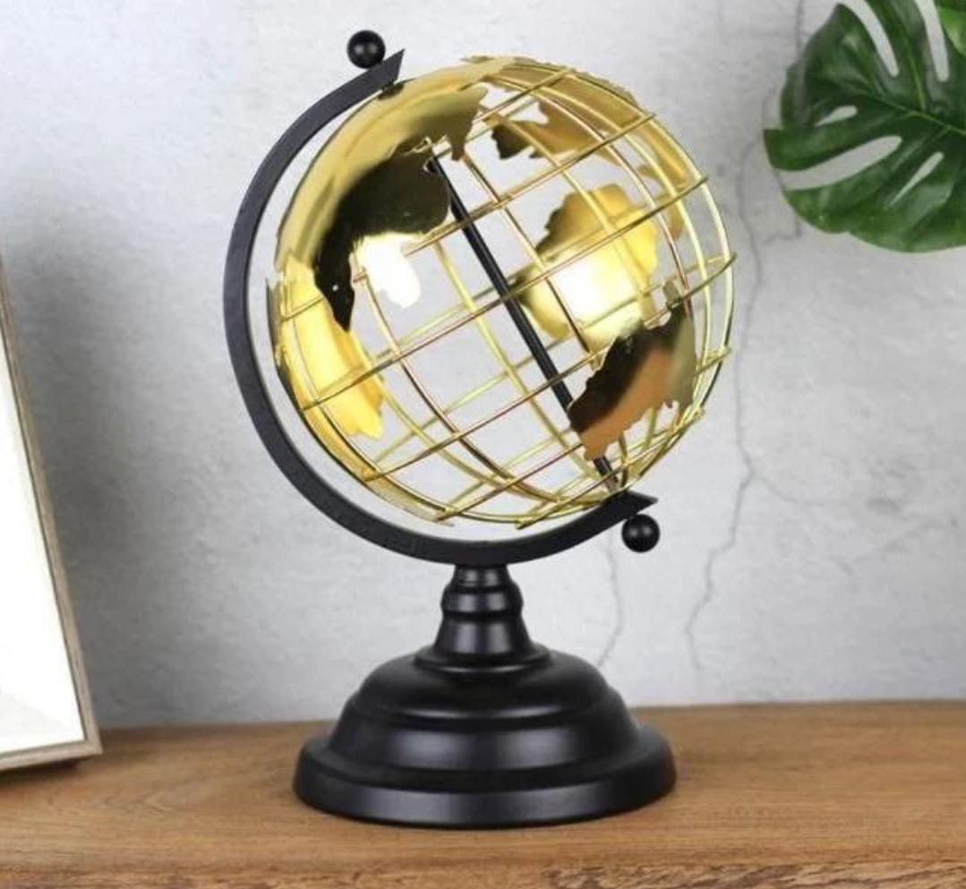 World Map Armando gold perforated table globe with black base | HOG-Home. Office. Garden online marketplace