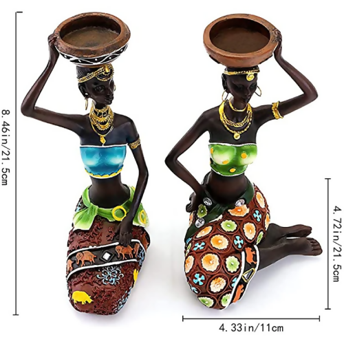 Colorful African Women Candle Holders