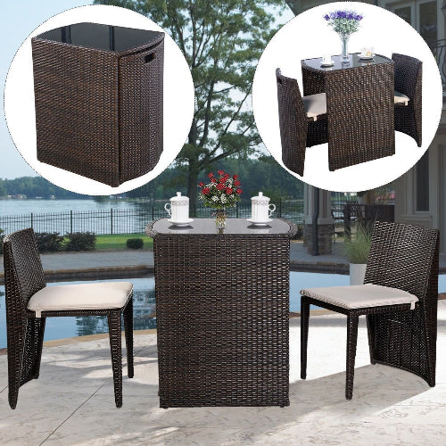 Zimtown 3 PCS Cushioned Outdoor Rattan Patio Set. @HOG - Home Office Garden Online Marketplace