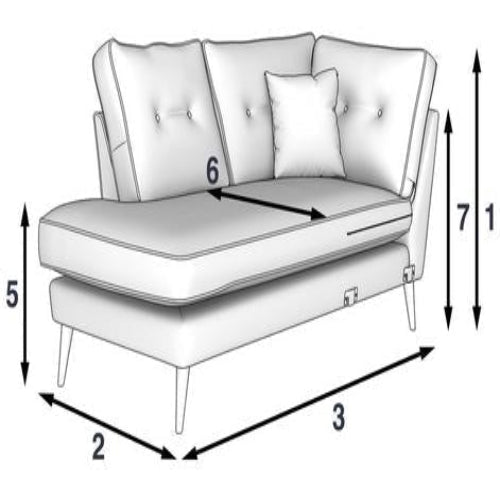 Zinc Left Hand Facing Sofa @HOG - Home Office Garden Online Marketplace