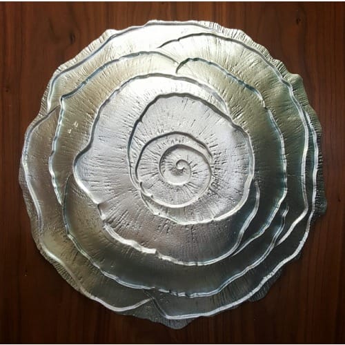 Artistic Accent Silver Hand Crafted Forged Glass Bowl Home Office Garden | HOG-HomeOfficeGarden | online marketplace