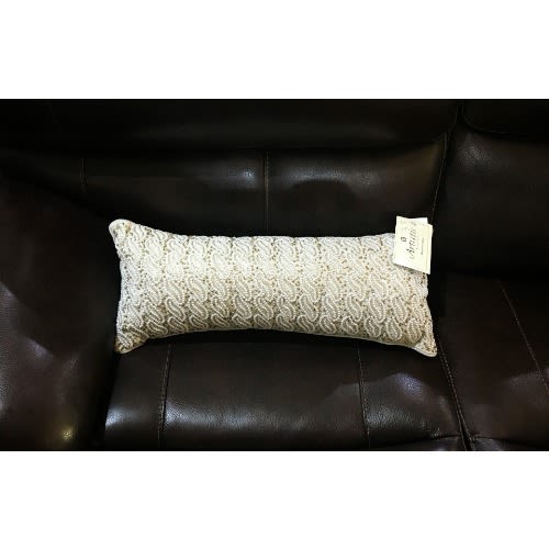 Artistic Accents Silver Antique Hand-embroidered Rectangle Bead Decorative Throw Pillow