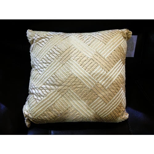 Artistic Accents Square Decorative Throw Pillow With Beaded Embroidery Home Office Garden | HOG-HomeOfficeGarden | online marketplace