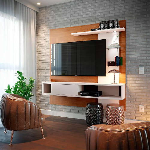 Atlanty Smart TV console/Tv panel (White/brown) Home Office Garden | HOG-HomeOfficeGarden | online marketplace