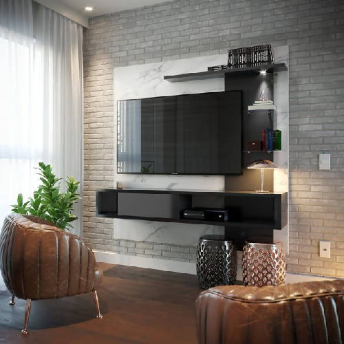 Atlanty TV console/Tv panel (Black/marble) Home Office Garden | HOG-HomeOfficeGarden | online marketplace