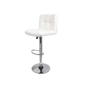 Backrest Chrome Faux Leather Kitchen Breakfast Barstool Swivel - White Home Office Garden | HOG-HomeOfficeGarden | online marketplace