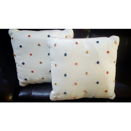 Bella Lux Set Of Two Polka Dot Woven Decorative Throw Pillows Home Office Garden | HOG-HomeOfficeGarden | online marketplace