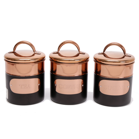 Jar Tea Coffee Sugar Canisters Black And Rose Gold Tea Coffee