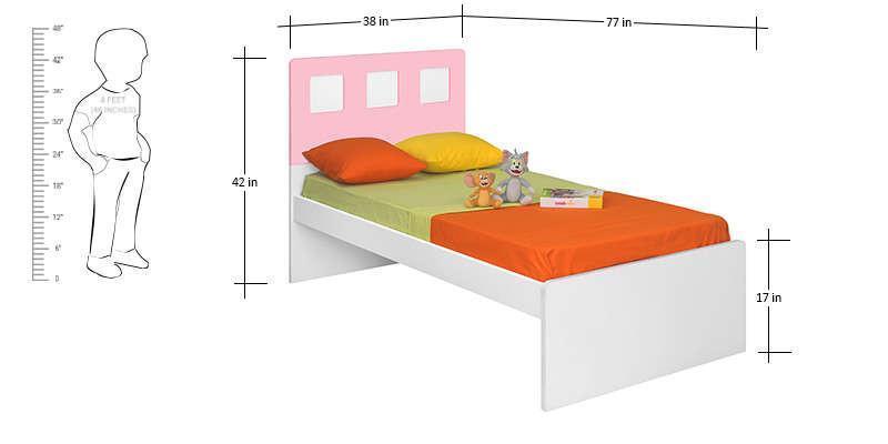 Boston Singe-Size Bed in Pink & White Colour Home Office Garden | HOG-HomeOfficeGarden | online marketplace