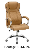 Brown & Chrome High Back Executive Office Chair noble-R-Em7312