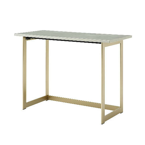 Walker Edison Modern Faux Marble Computer Desk - White Marble & Gold - 42 Inch Home Office Garden online marketplace