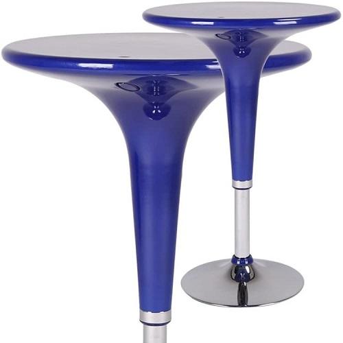 Chrome Bar Cocktail Table Blue Home Office Garden | HOG-HomeOfficeGarden | online marketplace