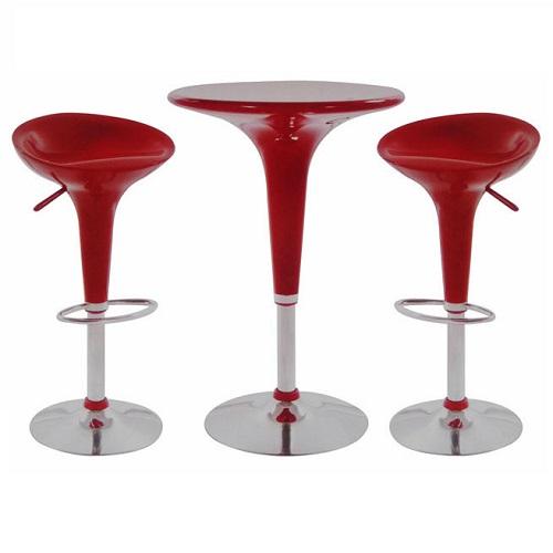 Chrome Bar Stool Red and Table Home Office Garden | HOG-HomeOfficeGarden | online marketplace