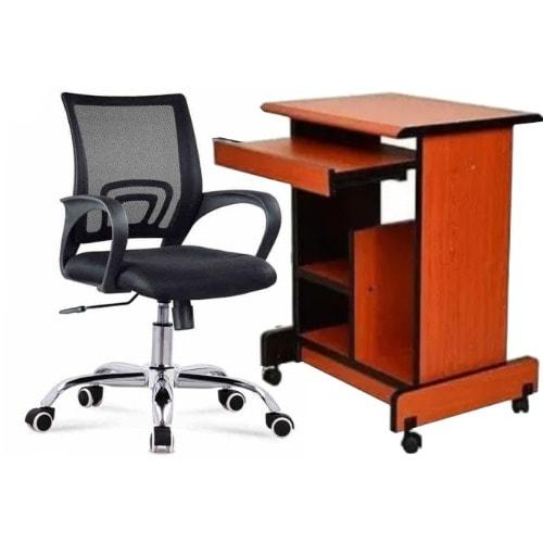 Computer Table - Brown + Vigor chair