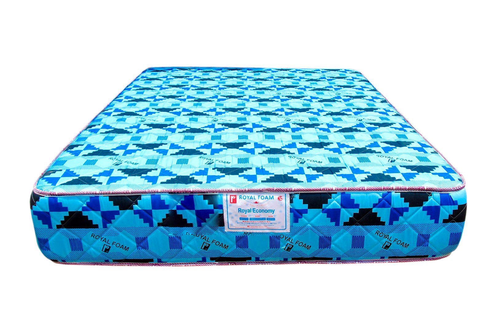 Royal Economy-Poly Cotton Fabric - Fully Quilted Mattress  [75 x 72 x 12"] [6ft x 6ft x 12inches](Lagos Only))