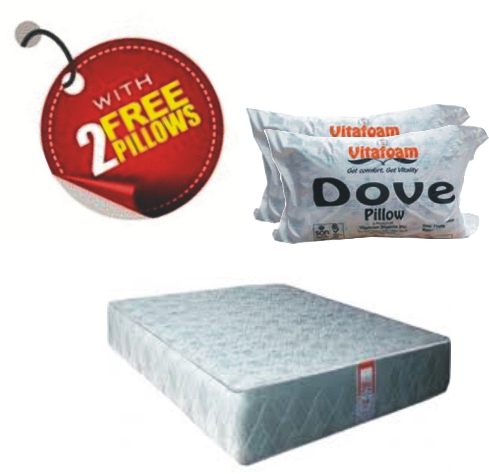 Vita Galaxy Orthopaedic Mattress + Free pillows 75inch X 84inch X 8inch (6ft X 7ft X 8inch)