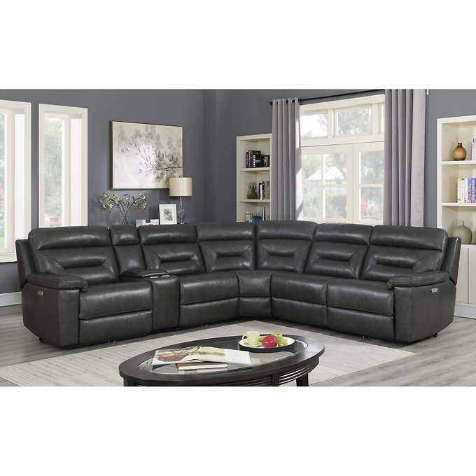 Corry 6-piece Leather Power Reclining Sectional Sofa
