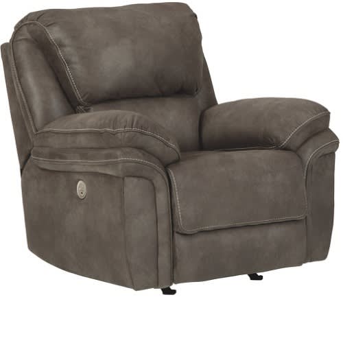 Costco Fabric Rocker Power Recliner With Power Headrest - Grey