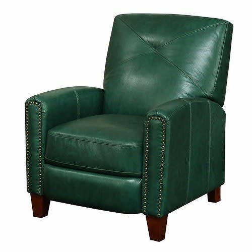 Costco Matias Top Grain Leather Pushback Recliner - Emerald Green