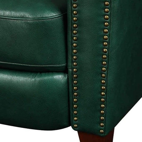 Costco Matias Top Grain Leather Pushback Recliner - Emerald Green