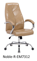 Cream & Chrome High Back Executive Office Chair-Noble-R-EM7312