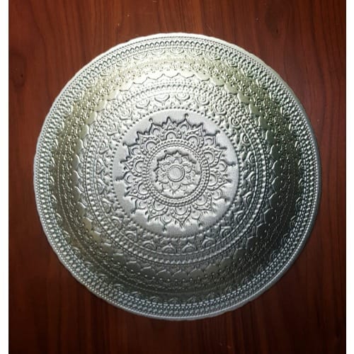 Decorative Turkish Glass Bowl Peacock Blue And Rich Gold