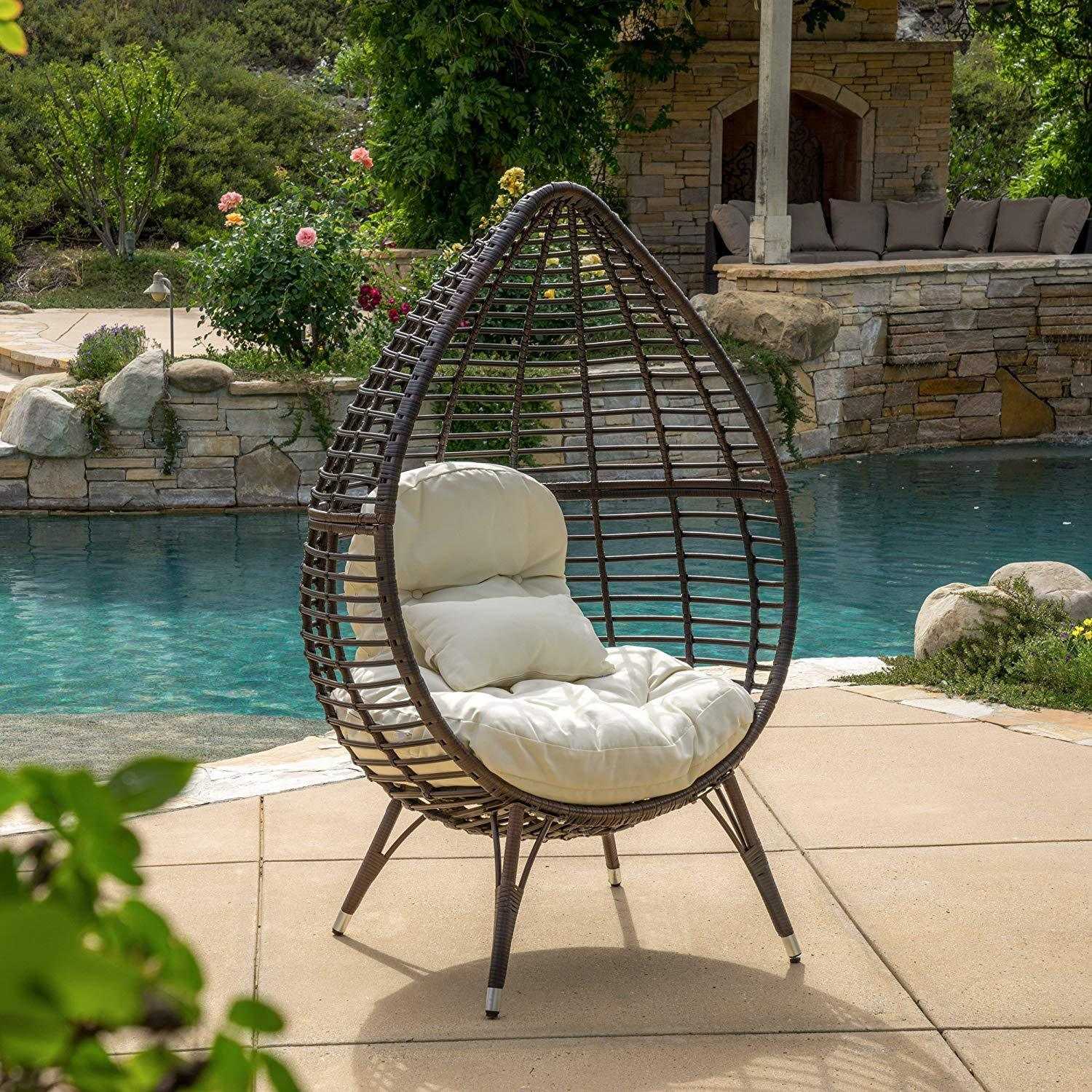 Dermot Multibrown Wicker Lounge Teardrop Chair