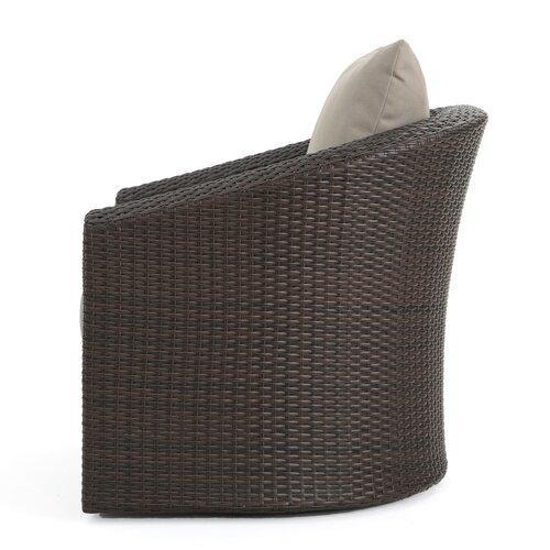 Dierdre Outdoor Wicker Club Patio Chair with Cushions -Set of 2