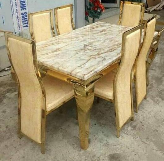 Dining Marble Table With 6 Sitting Chairs