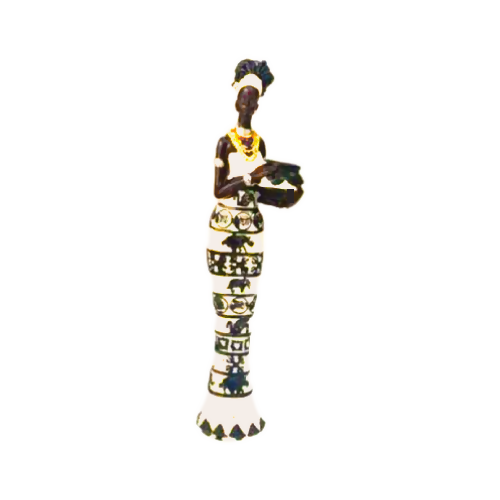 Retro African Woman Resin Statue