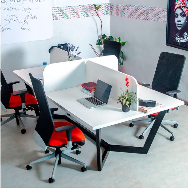 Eclectic 4 man Workstation Office Desk Home Office Garden | HOG-HomeOfficeGarden | online marketplace