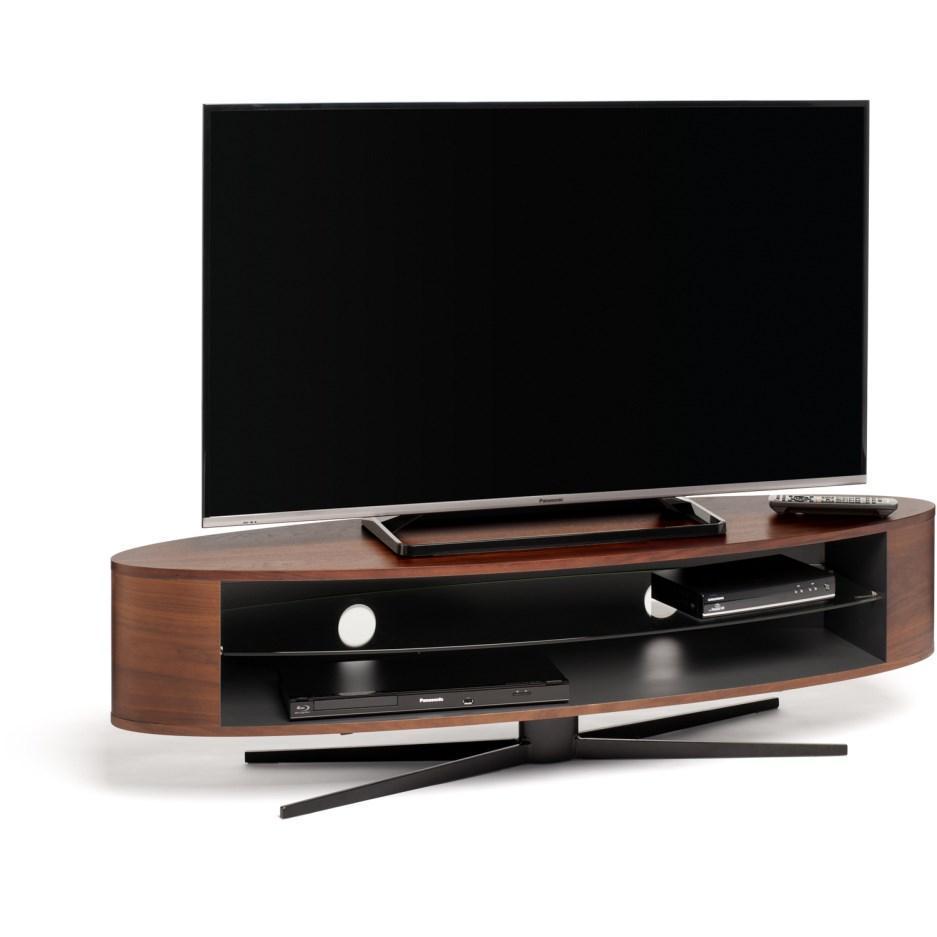 Ellipse TV Stand for up to 70" TVs - Walnut/Satin Grey