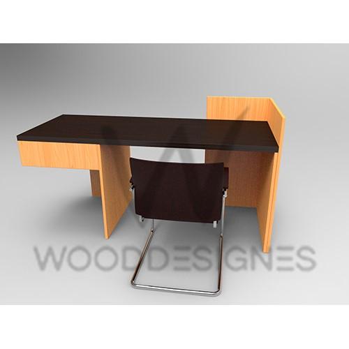 Elsie Series Office Table; Golden-brown and Dark-brown -16424975597665 HomeOfficeGarden Home Office Garden | HOG-HomeOfficeGarden | HOG