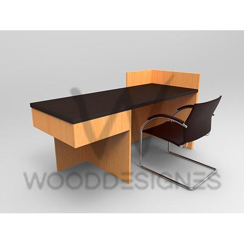 Elsie Series Office Table; Golden-brown and Dark-brown -16424976056417 HomeOfficeGarden Home Office Garden | HOG-HomeOfficeGarden | HOG