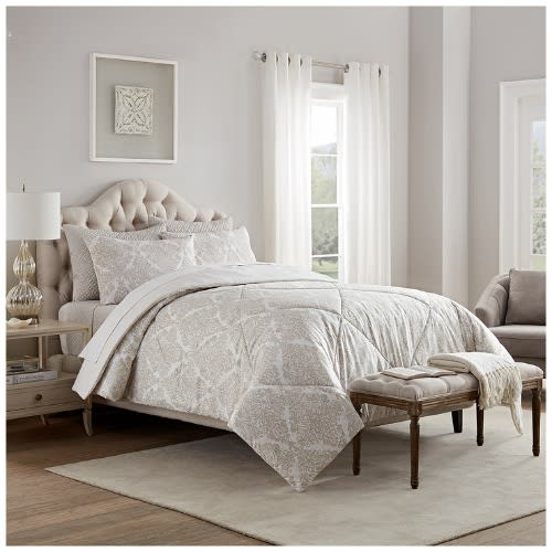 FiDEL Style Decor King Comforter Set - 6 Piece - Beige