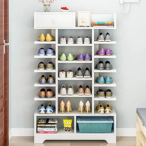 Fishbone Plus Multi-layer Shoe Rack With Storage - White Home Office Garden | HOG-HomeOfficeGarden | online marketplace