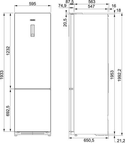 Franke Refrigerator | Fcb 4001 Nf S Bk