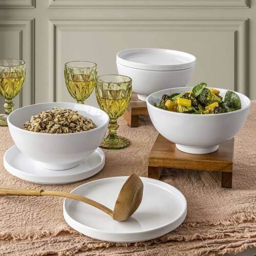 Dinnerware Set With Lid - 6pieces - White