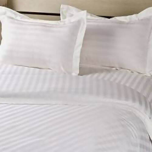 White Stripe Bedsheet HOG-Home, Office, Garden online marketplace. Buy now pay later option available with 0% interest rate nationwide.