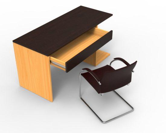 Giselle series office table (Dark-brown & Golden-brown)-16424393146465 HomeOfficeGarden Home Office Garden | HOG-HomeOfficeGarden | HOG 