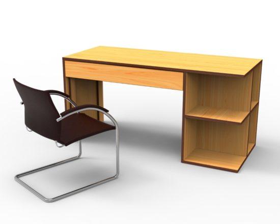Giselle series office table (Golden-brown and DBT)-30105464570048 HomeOfficeGarden Home Office Garden | HOG-HomeOfficeGarden | HOG