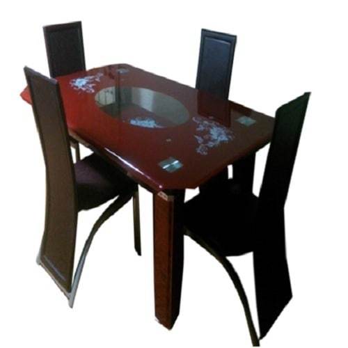 Glass Dining Table Set + 4 Chairs