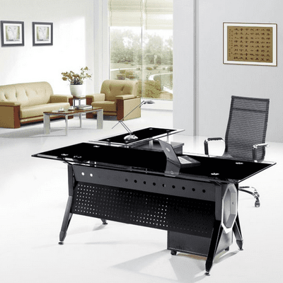 Glass Executive Desk - L Shape